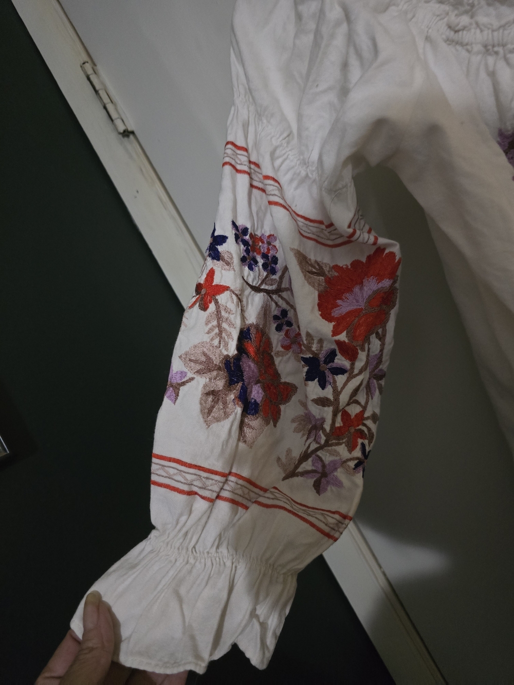 Free People White Mini Dress with Multicolor Floral Embroidery - Picture 3 of 4